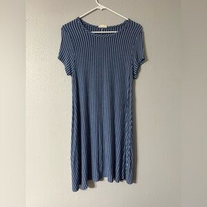 Pinc blue and White Striped Dress